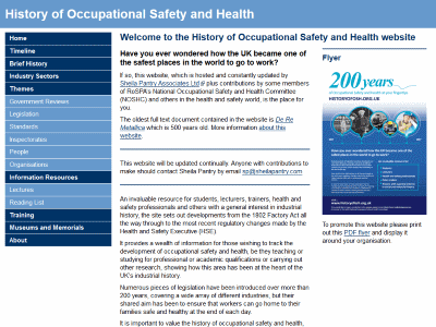 History of Occupational Safety and Health
